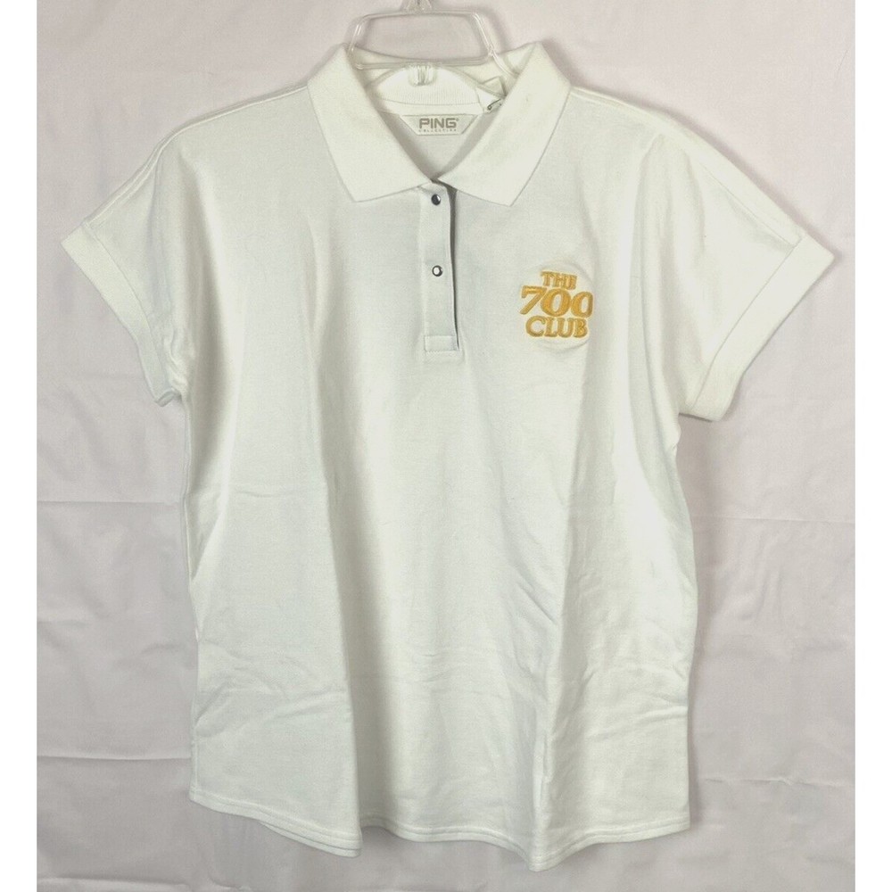Ping White Polo Golf Shirt 700 Club Logo Womens Size XL